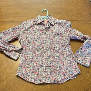 Charles Tyrwhitt Women's Fitted Vintage Floral Long Sleeve Button Shirt UK 10 S
